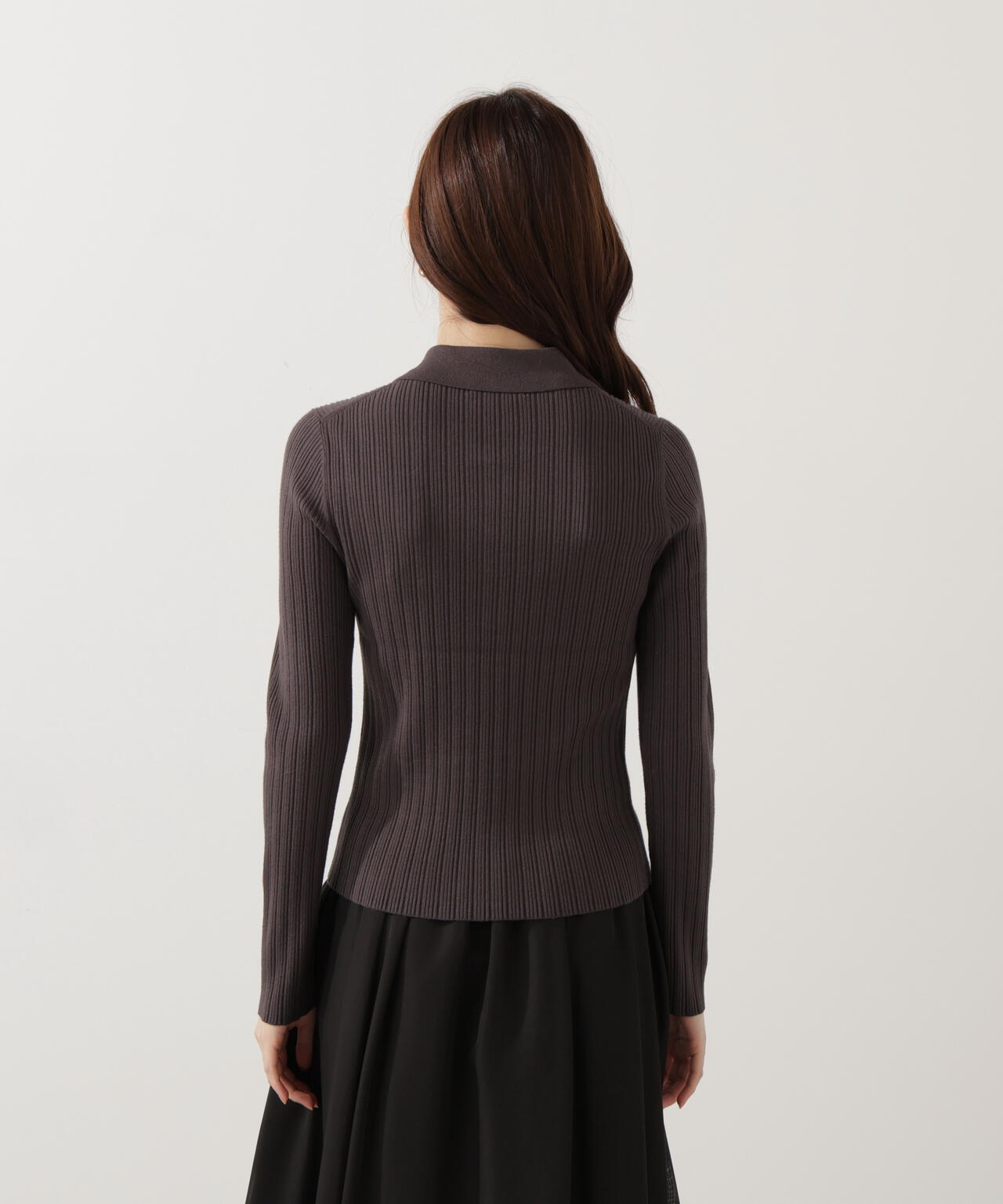 ＜ウォッシャブル＞ポロリブニット