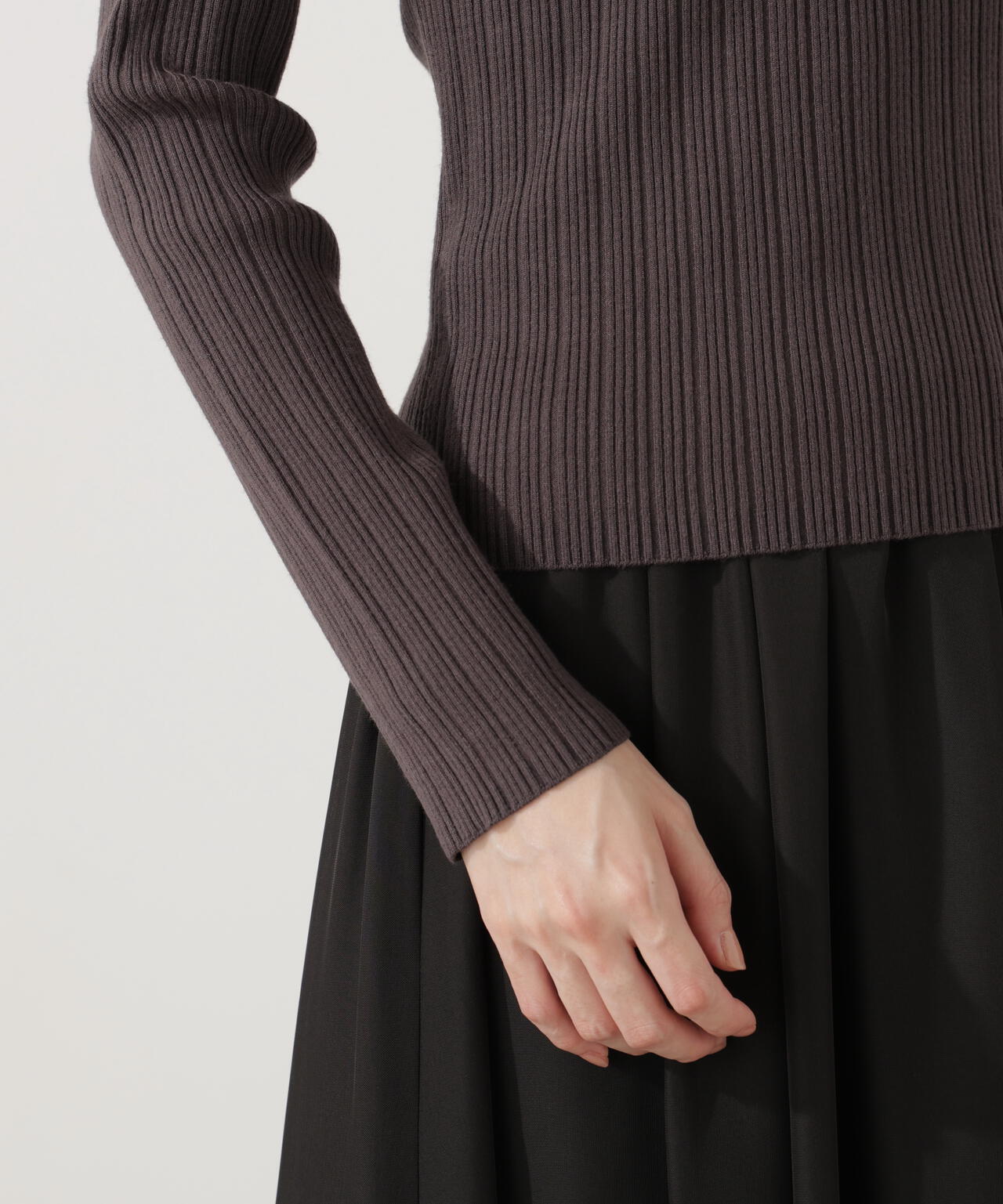 ＜ウォッシャブル＞ポロリブニット