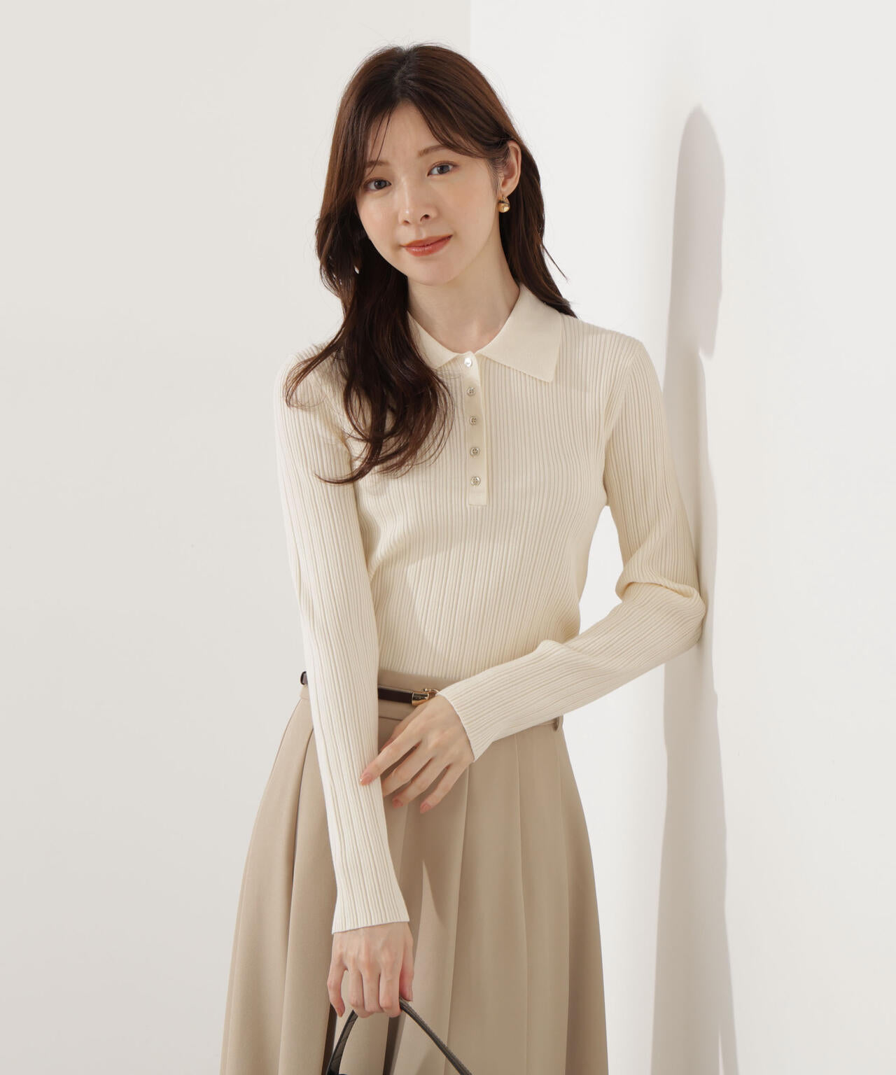 【美品】BRIEFING WHTE ポロ　Ｍ ウォッシャブル＞フロントホックニット | PROPORTION BODY