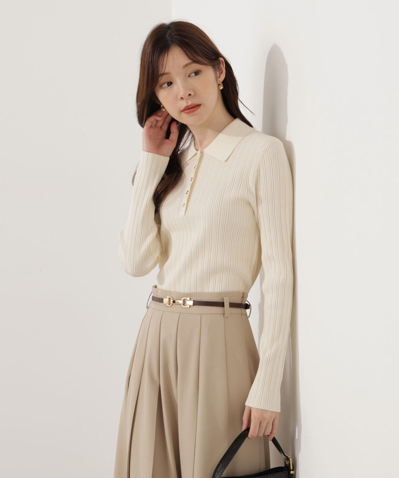 【美品】BRIEFING WHTE ポロ　Ｍ BRIEFING ポロシャツ グレー/ホワイト