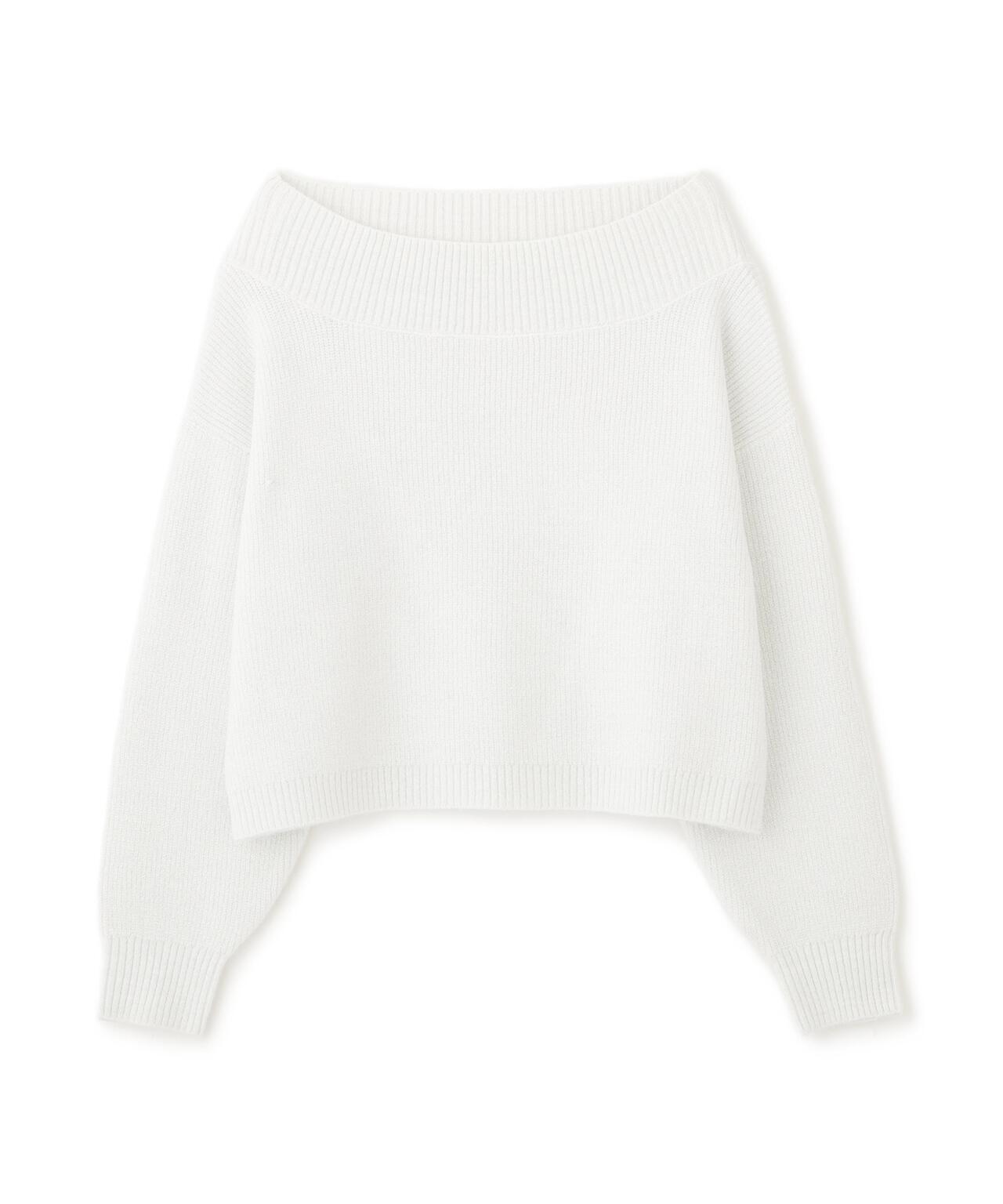 【青島心さん着用】ラメ入りオフショル畔ニット