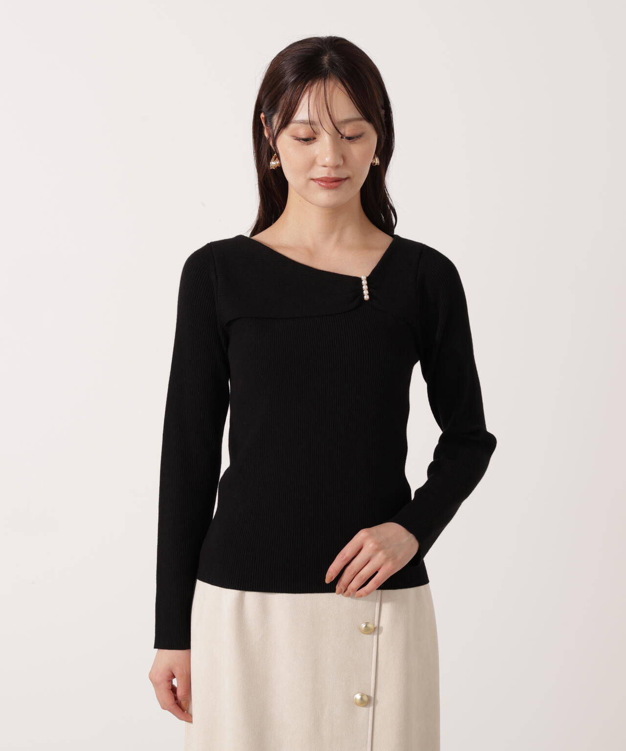 アシメパールデザインニット | PROPORTION BODY DRESSING