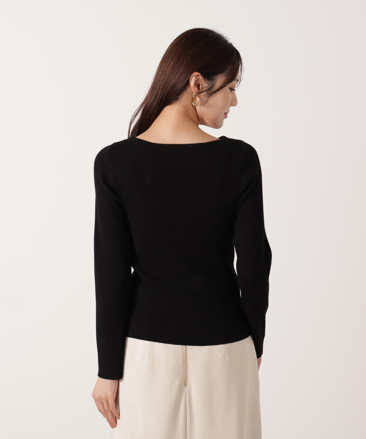 アシメパールデザインニット