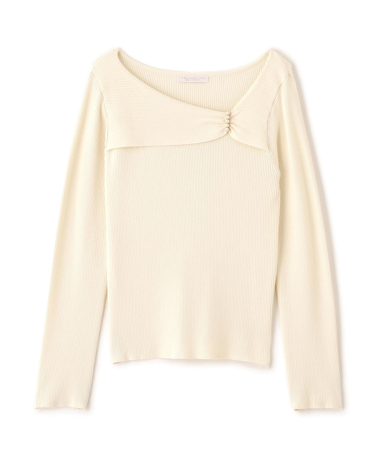 アシメパールデザインニット