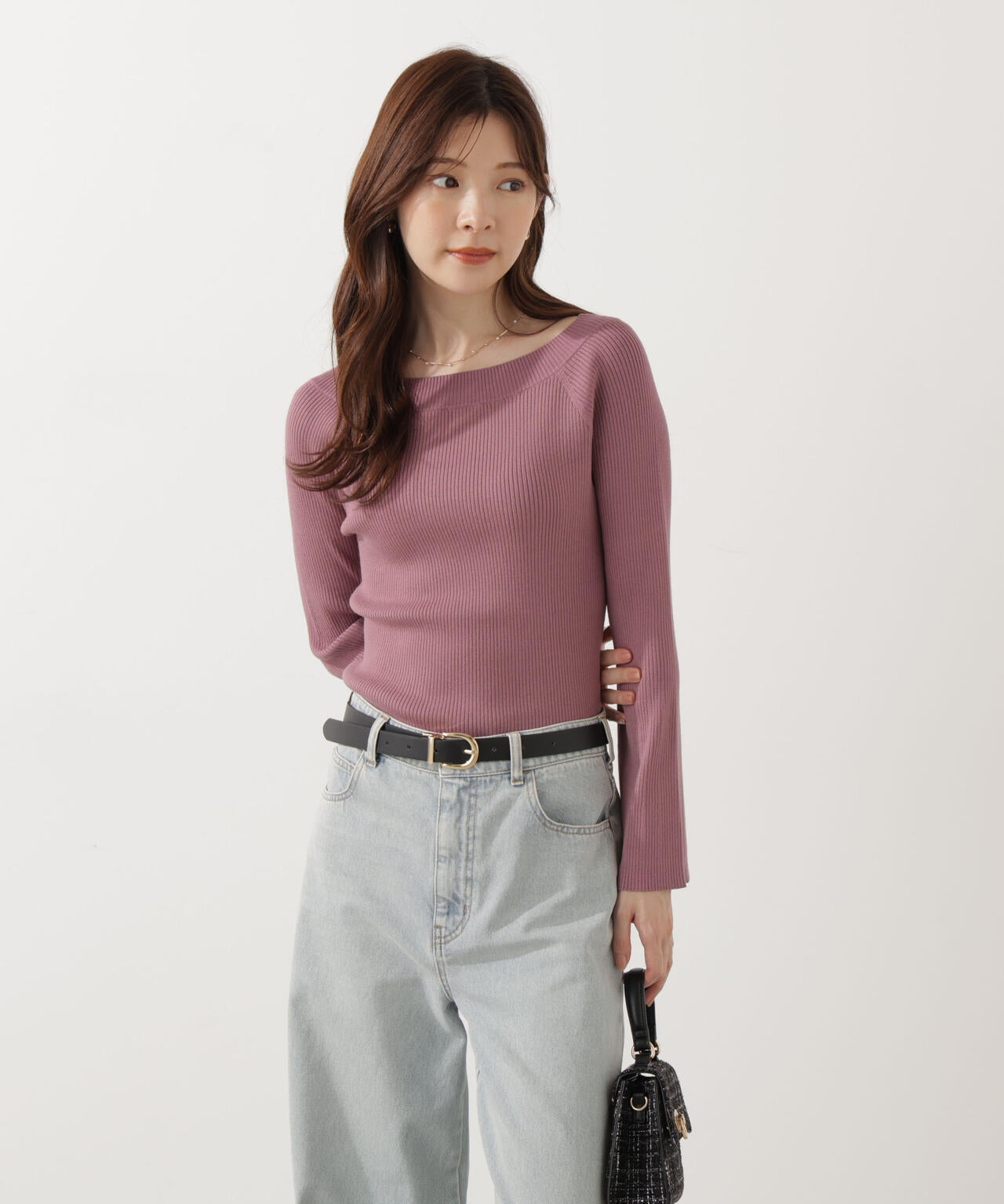 ＜ウォッシャブル＞フレアスリーブオフショルニット