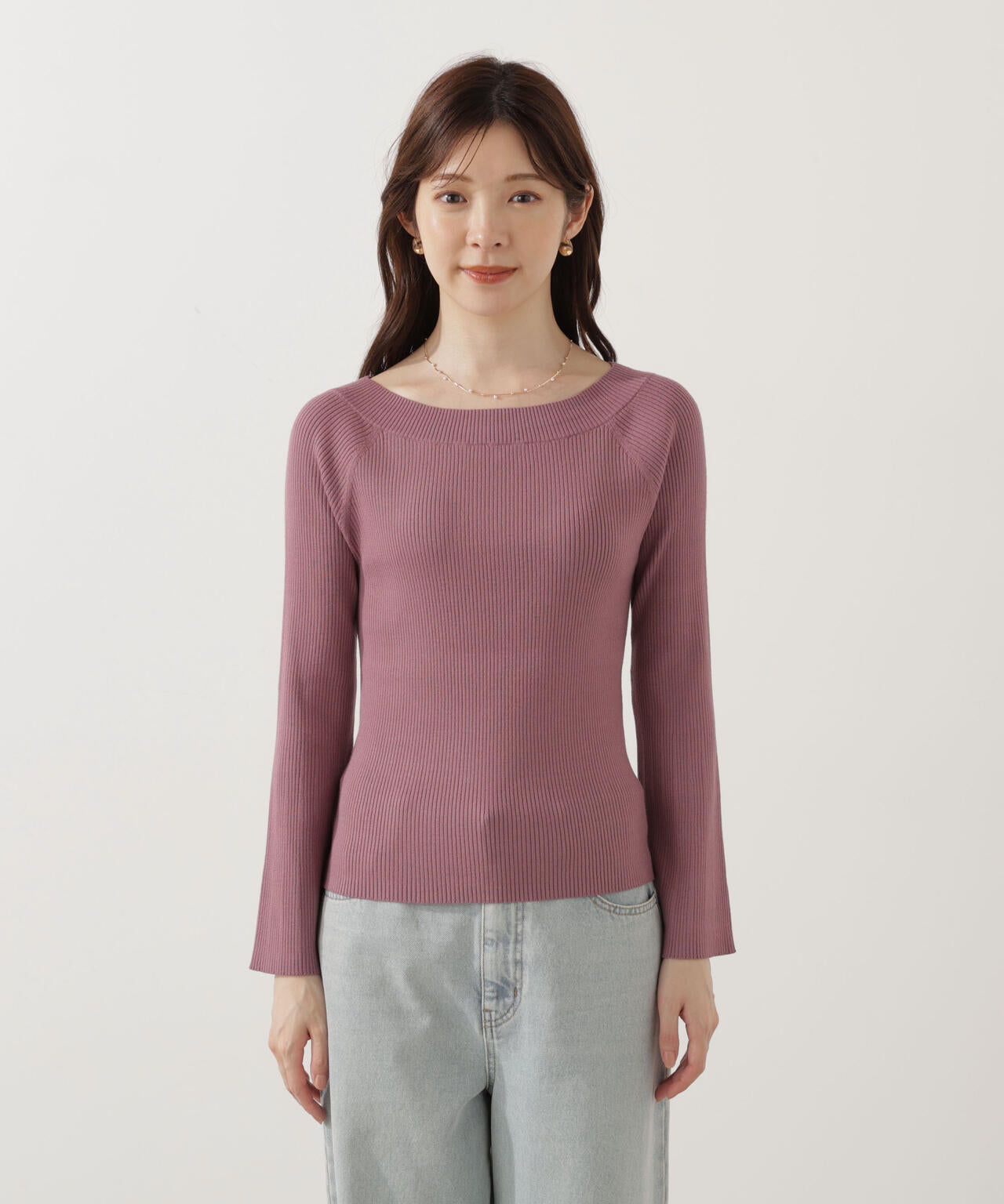 ＜ウォッシャブル＞フレアスリーブオフショルニット