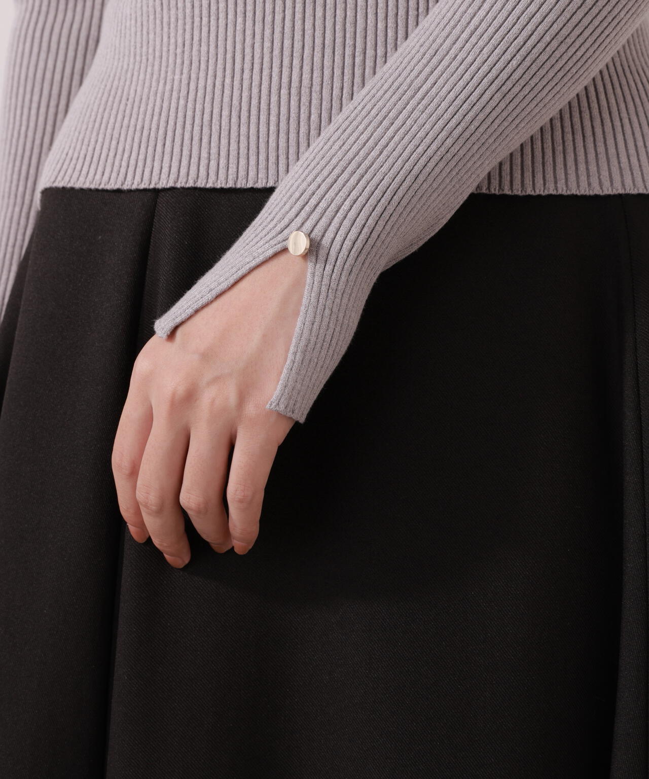 【青島心さん着用】オープンカラーリブニット