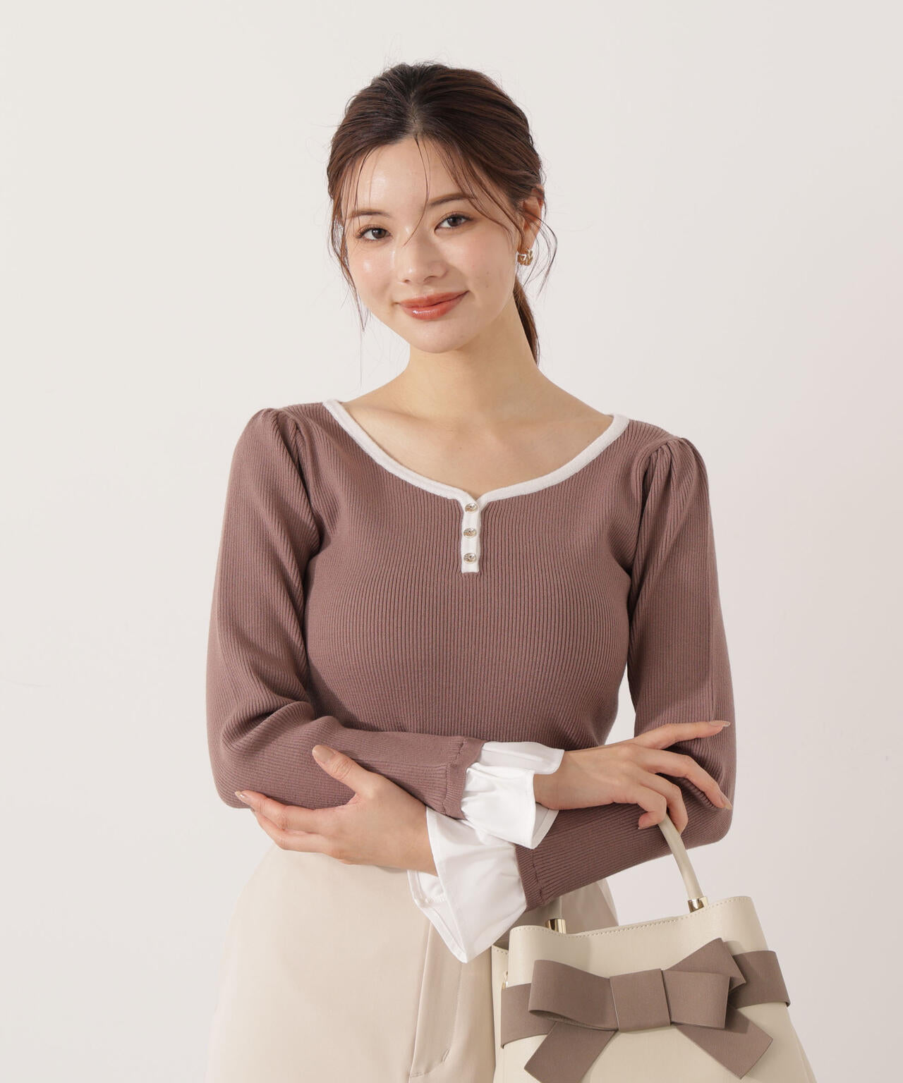 異素材スリーブニット | PROPORTION BODY DRESSING（プロポーション