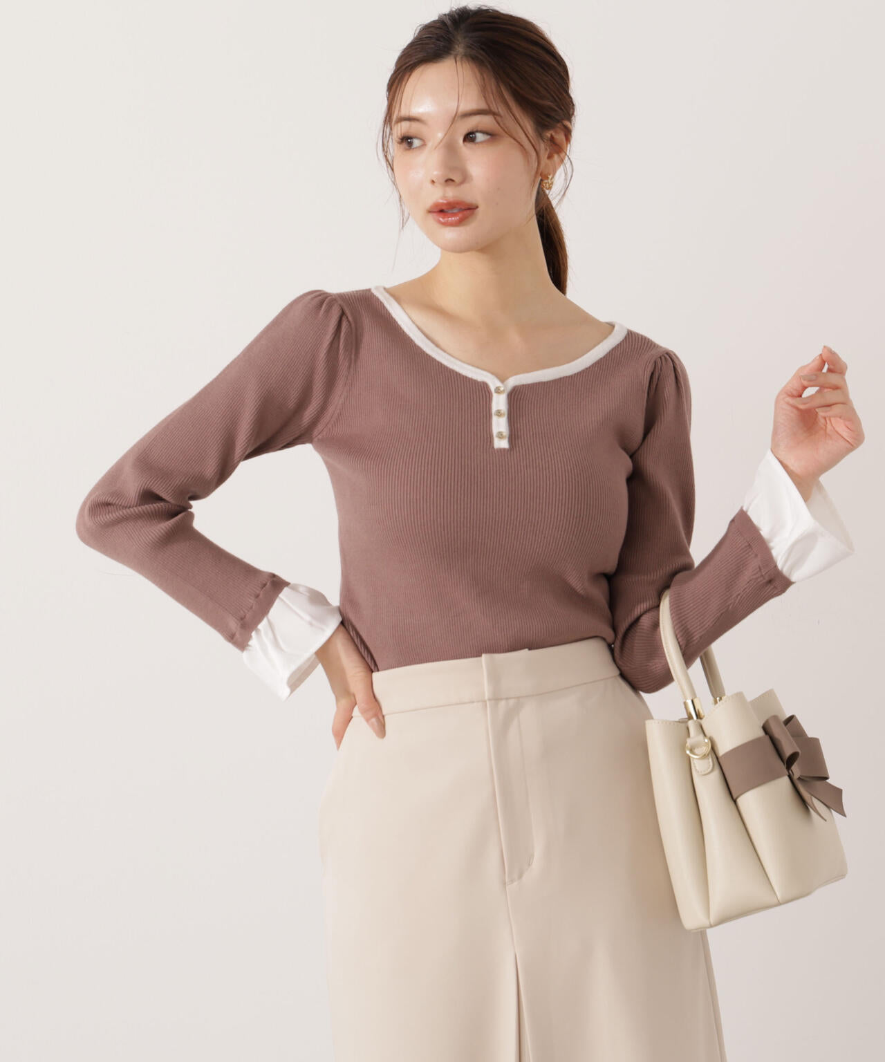 異素材スリーブニット | PROPORTION BODY DRESSING（プロポーション