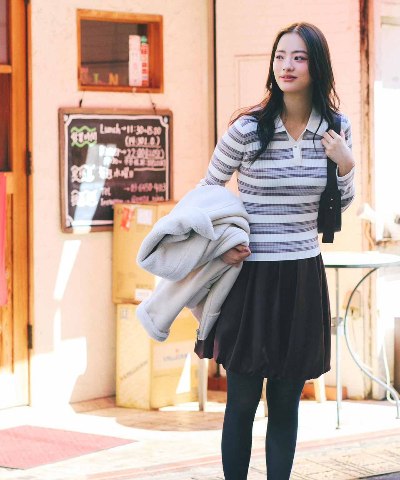 加藤栞さん着用】ポロボーダーニット | PROPORTION BODY DRESSING