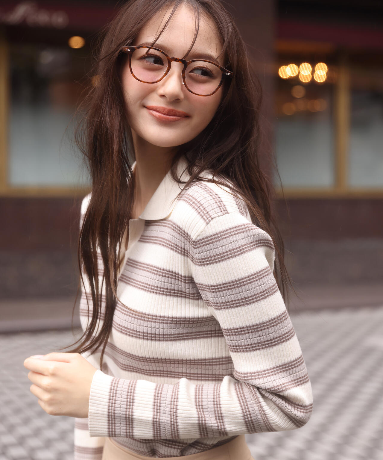 加藤栞さん着用】ポロボーダーニット | PROPORTION BODY DRESSING