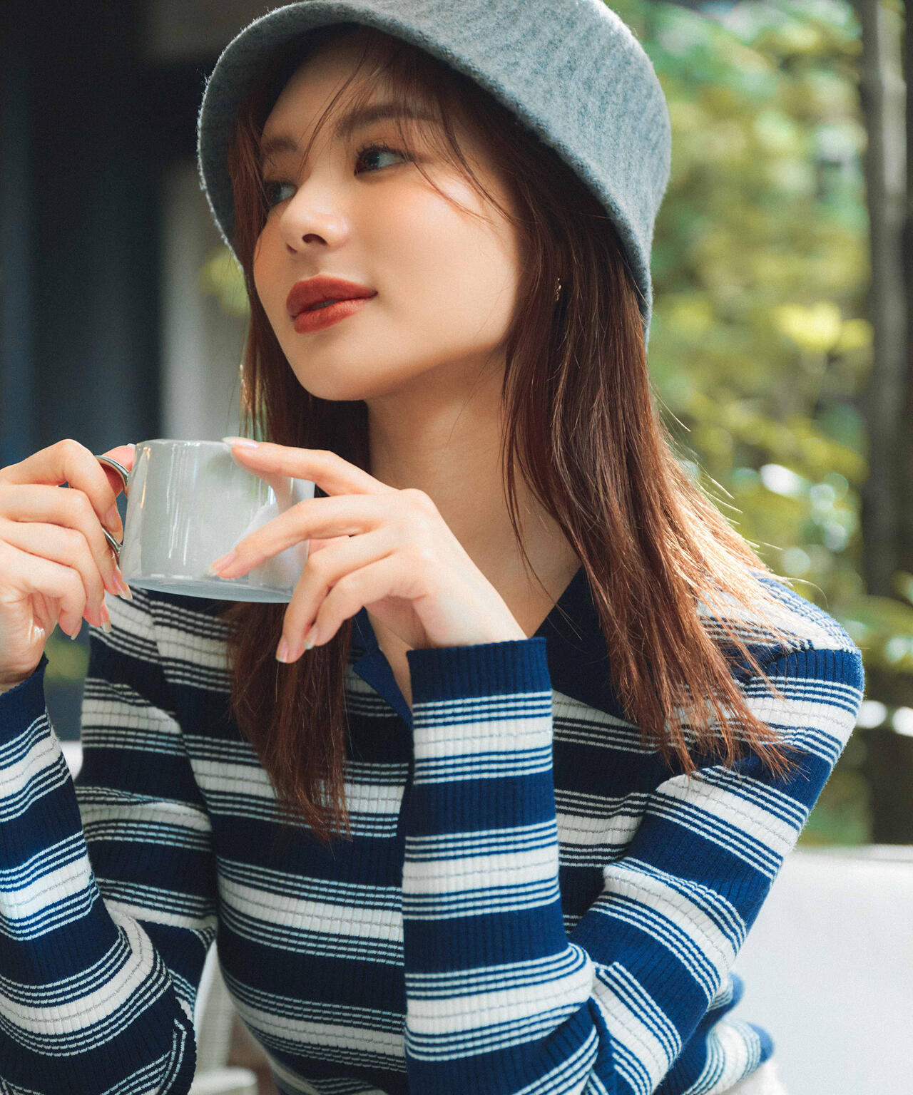 【加藤栞さん着用】ポロボーダーニット