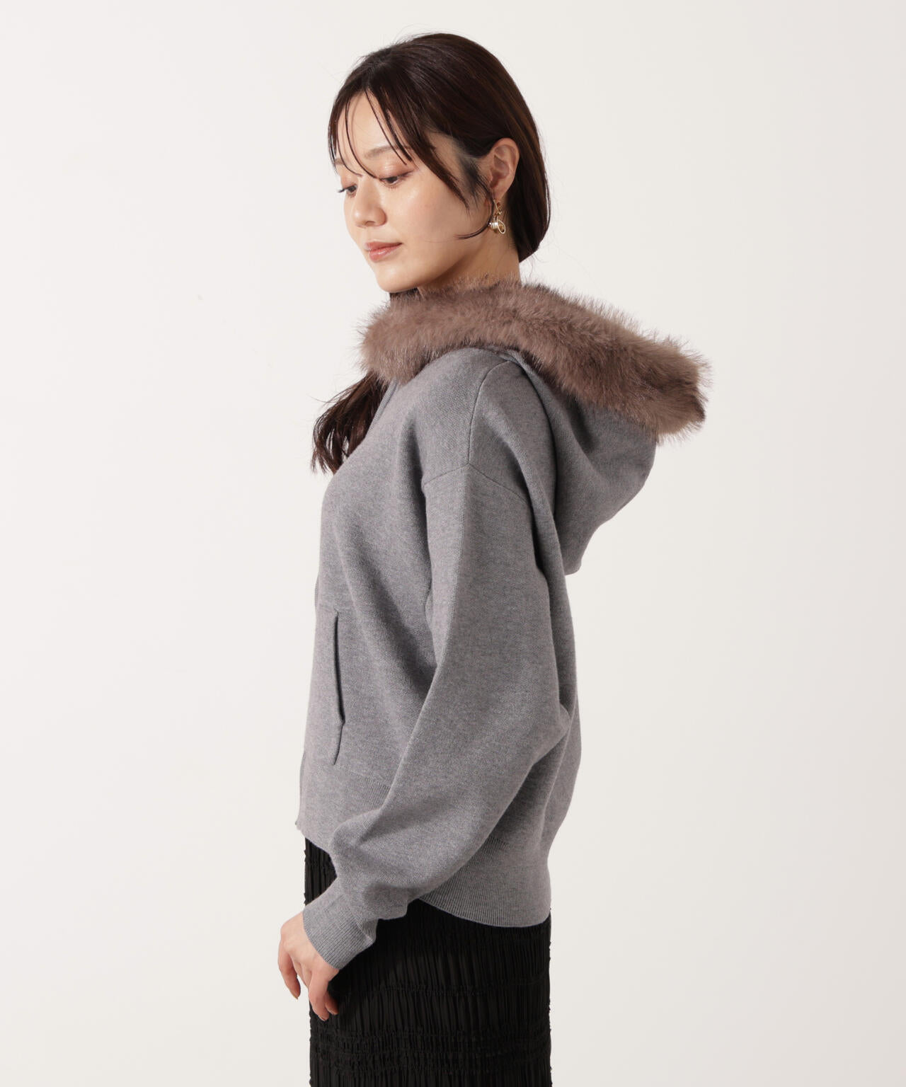 エコファー付きニットパーカー | PROPORTION BODY DRESSING