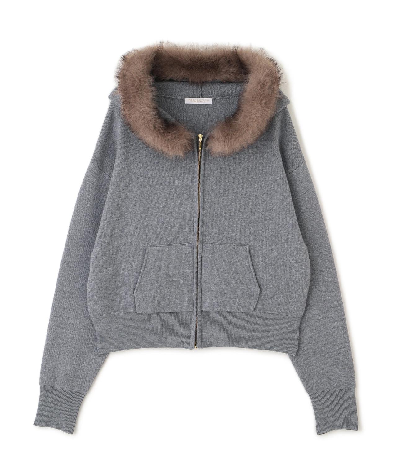 エコファー付きニットパーカー