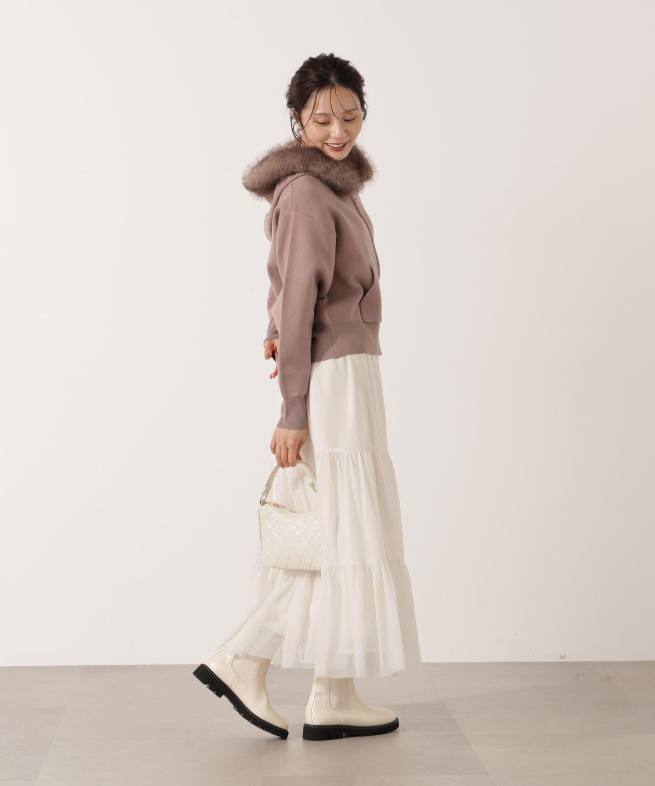 エコファー付きニットパーカー