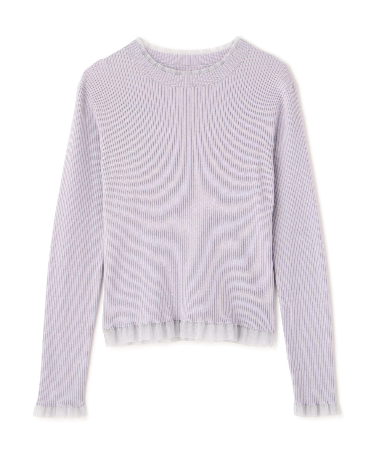 ＜ウォッシャブル＞部分シアーリブニット