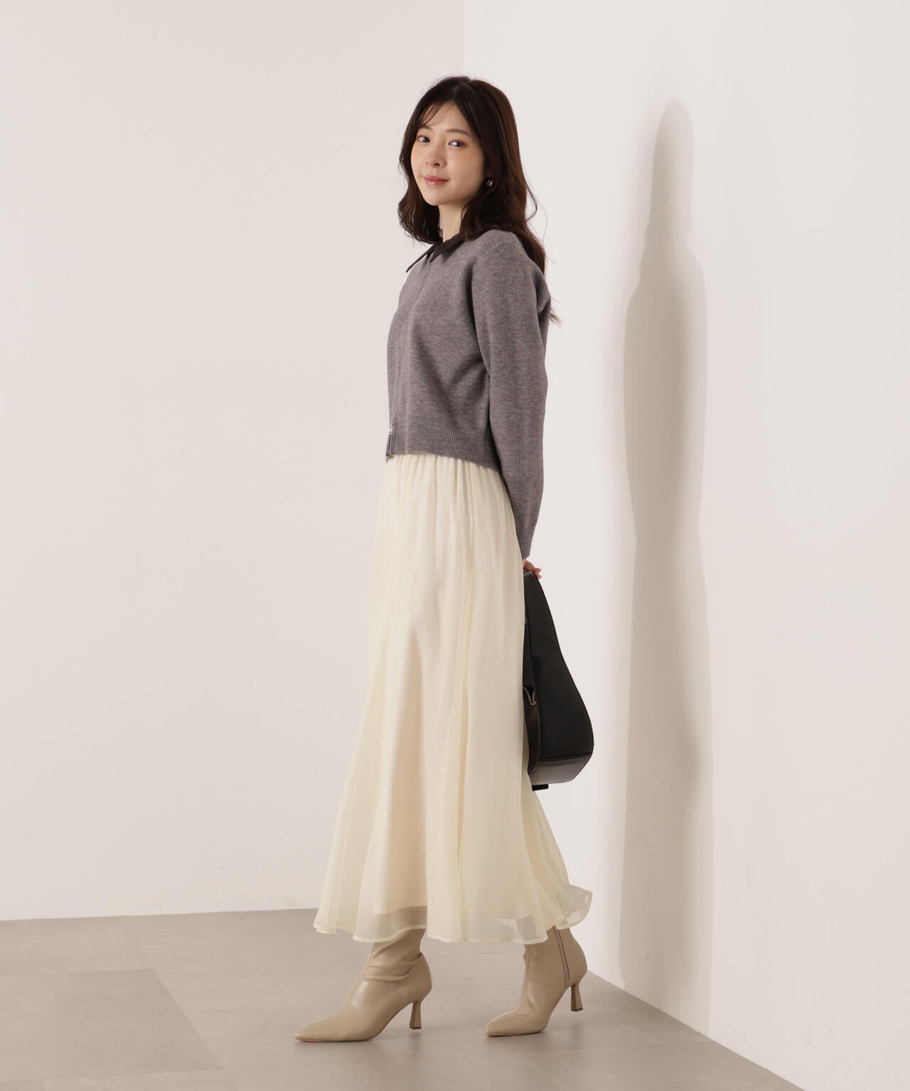 合皮カラー取り外しZIPニット | PROPORTION BODY DRESSING