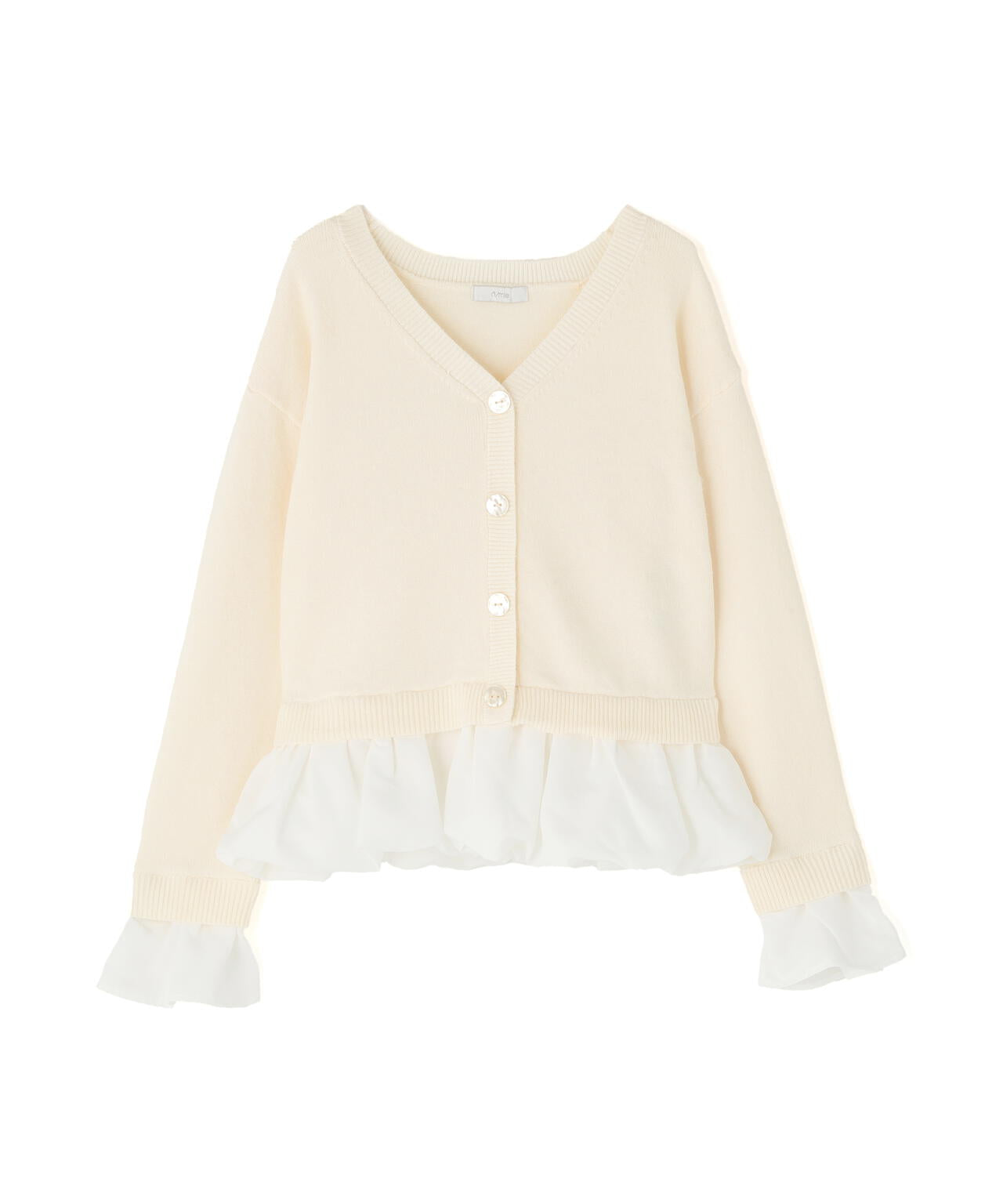 ＜ウォッシャブル＞バルーンペプラムニット