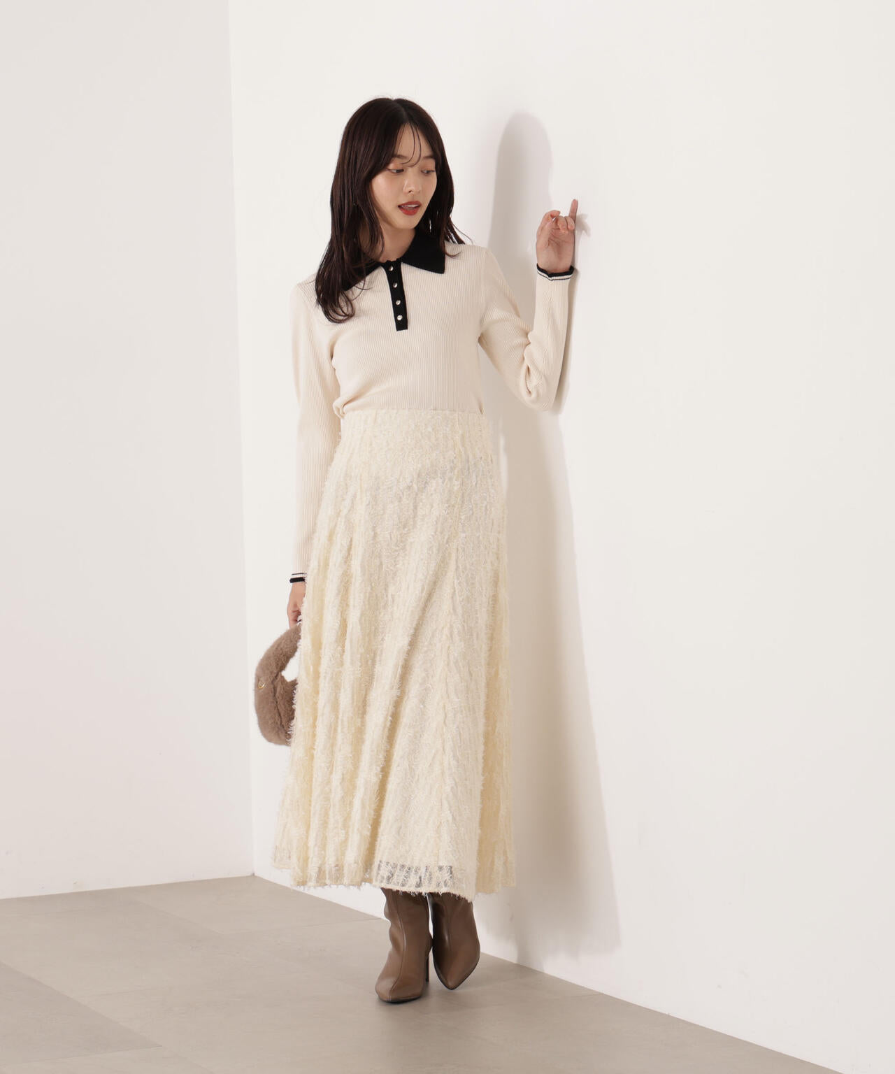 【美品】BRIEFING WHTE ポロ　Ｍ BRIEFING ポロシャツ グレー/ホワイト