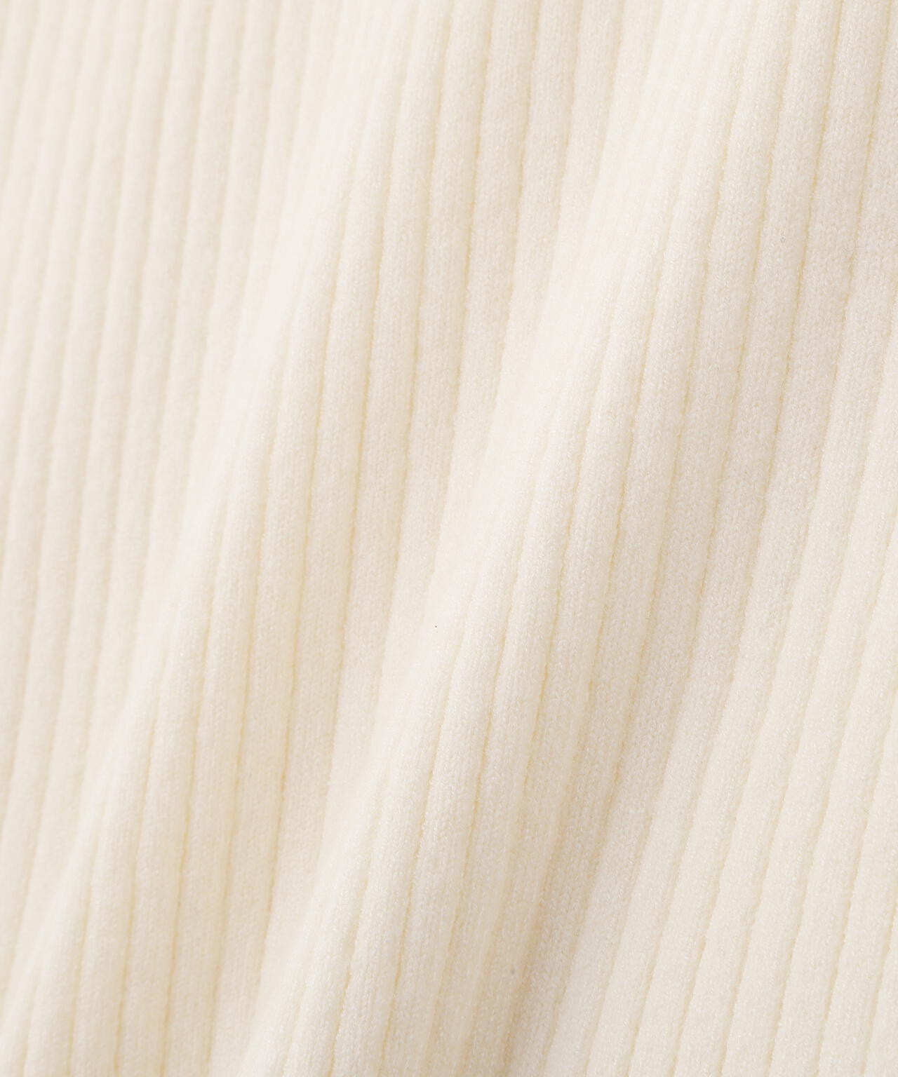 リボンオフショルリブニット