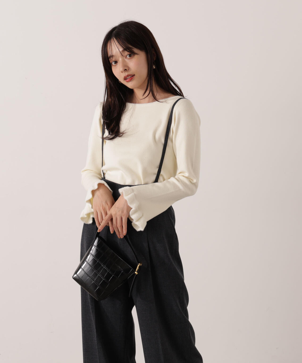 ウォッシャブル＞ミニフェザー部分スリーブニット | PROPORTION BODY