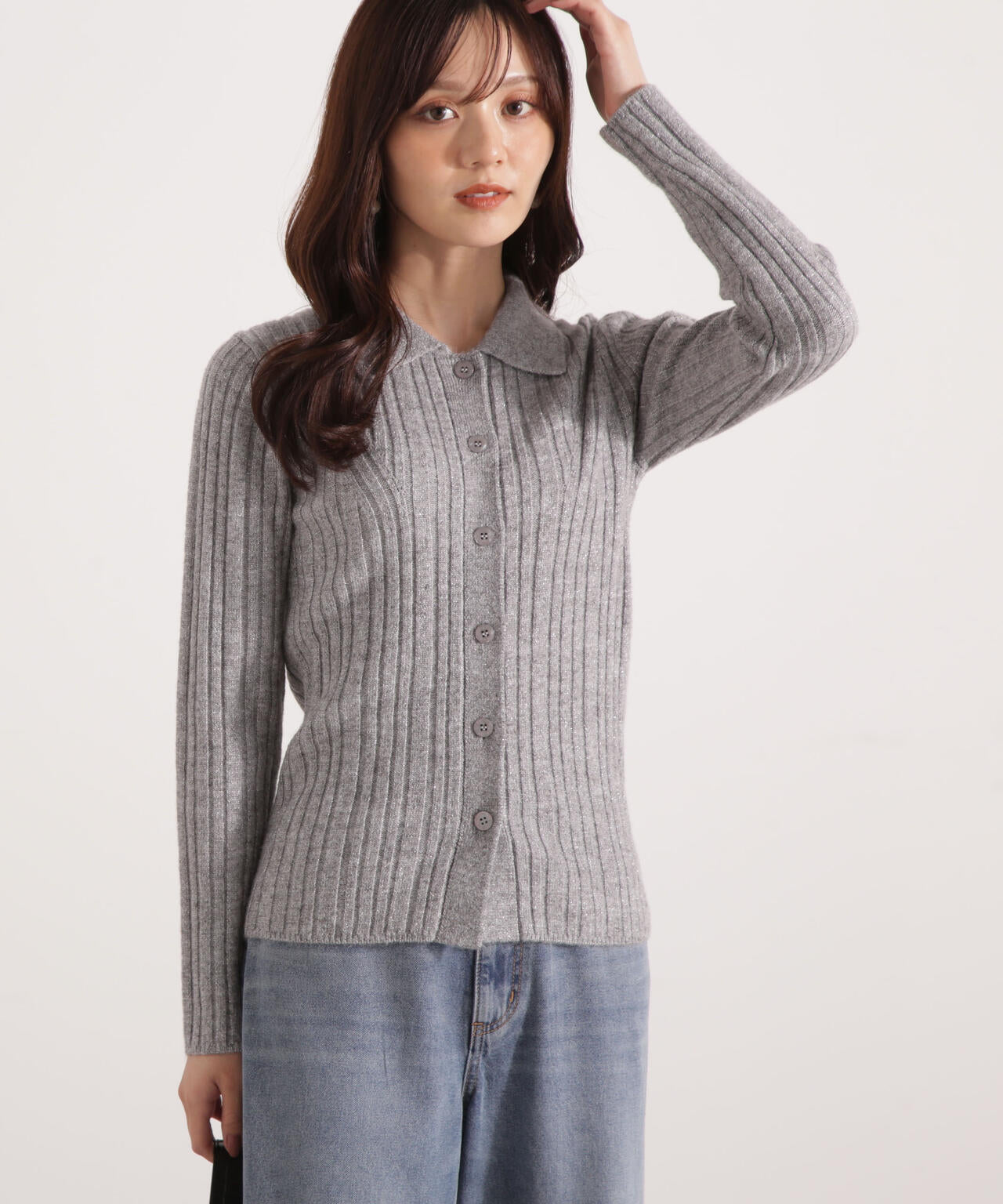プロポーション ボディドレッシング（PROPORTION BODY DRESSING）/カラーネックラメニット 25AW カラーネックラメニット | PROPORTION BODY DRESSING（プロポーション
