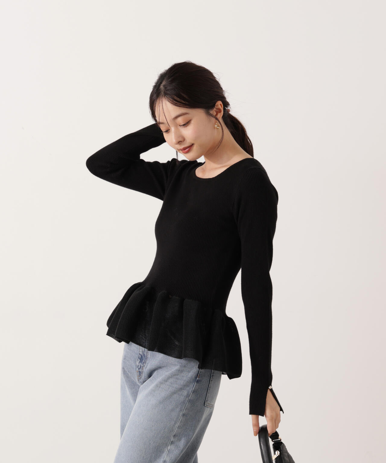 青島心さん着用】ペプラムリブニット | PROPORTION BODY DRESSING