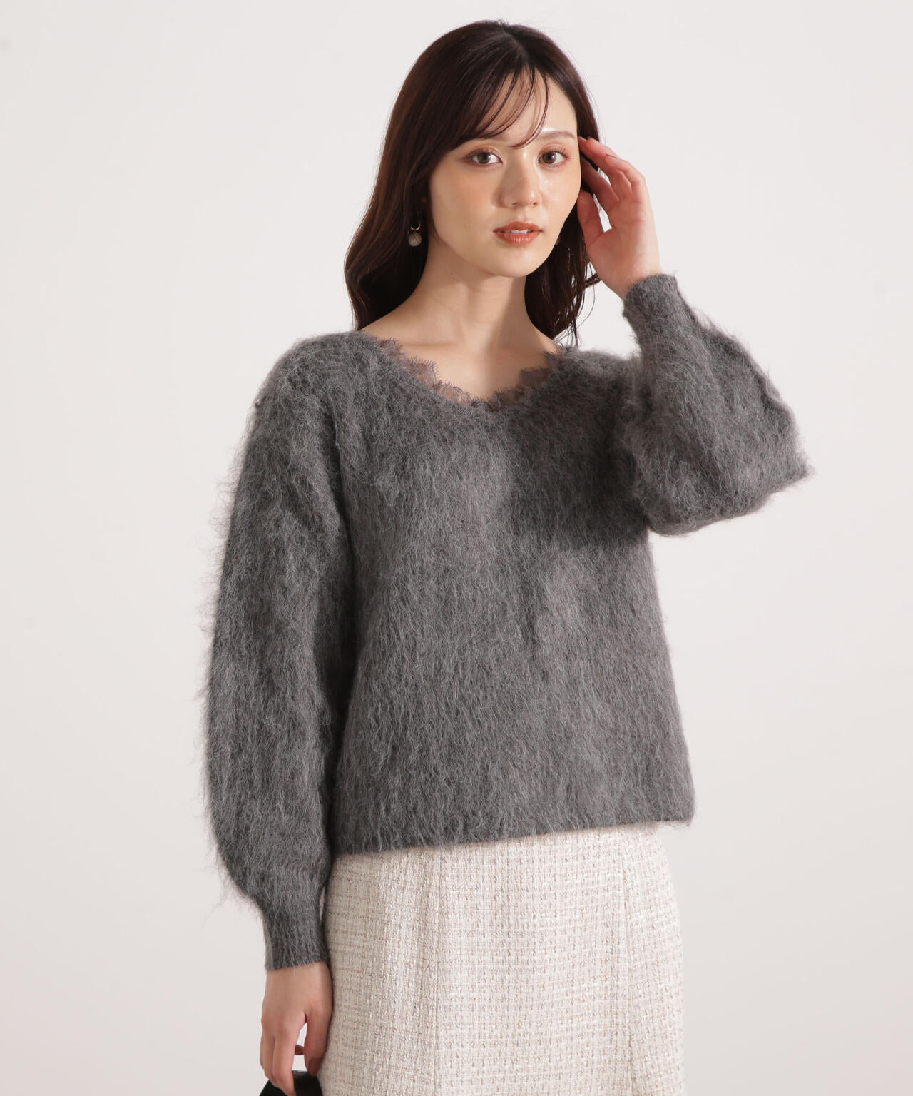 加藤栞さん着用】襟元レースニットトップ | PROPORTION BODY DRESSING