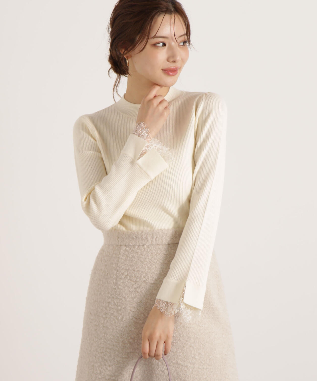 レースドッキングスリーブニット | PROPORTION BODY DRESSING