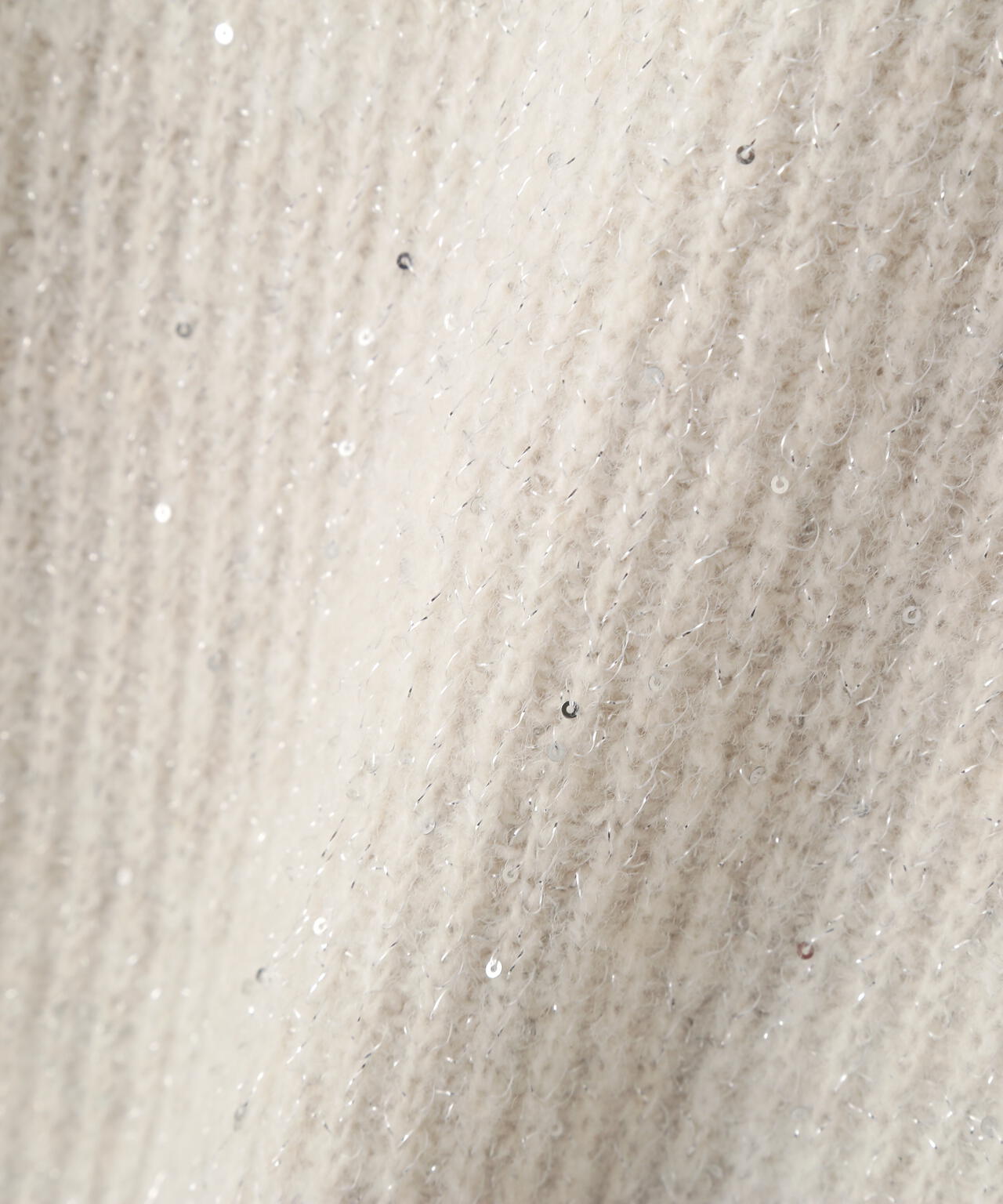 リボン付きオフショルニット