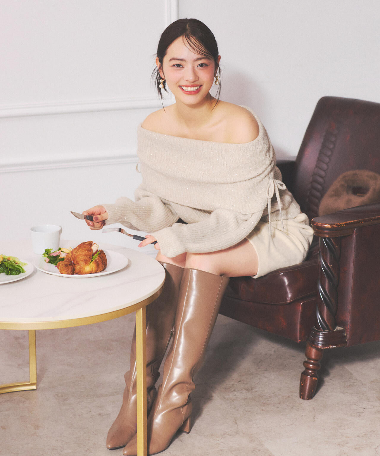 リボン付きオフショルニット | PROPORTION BODY DRESSING