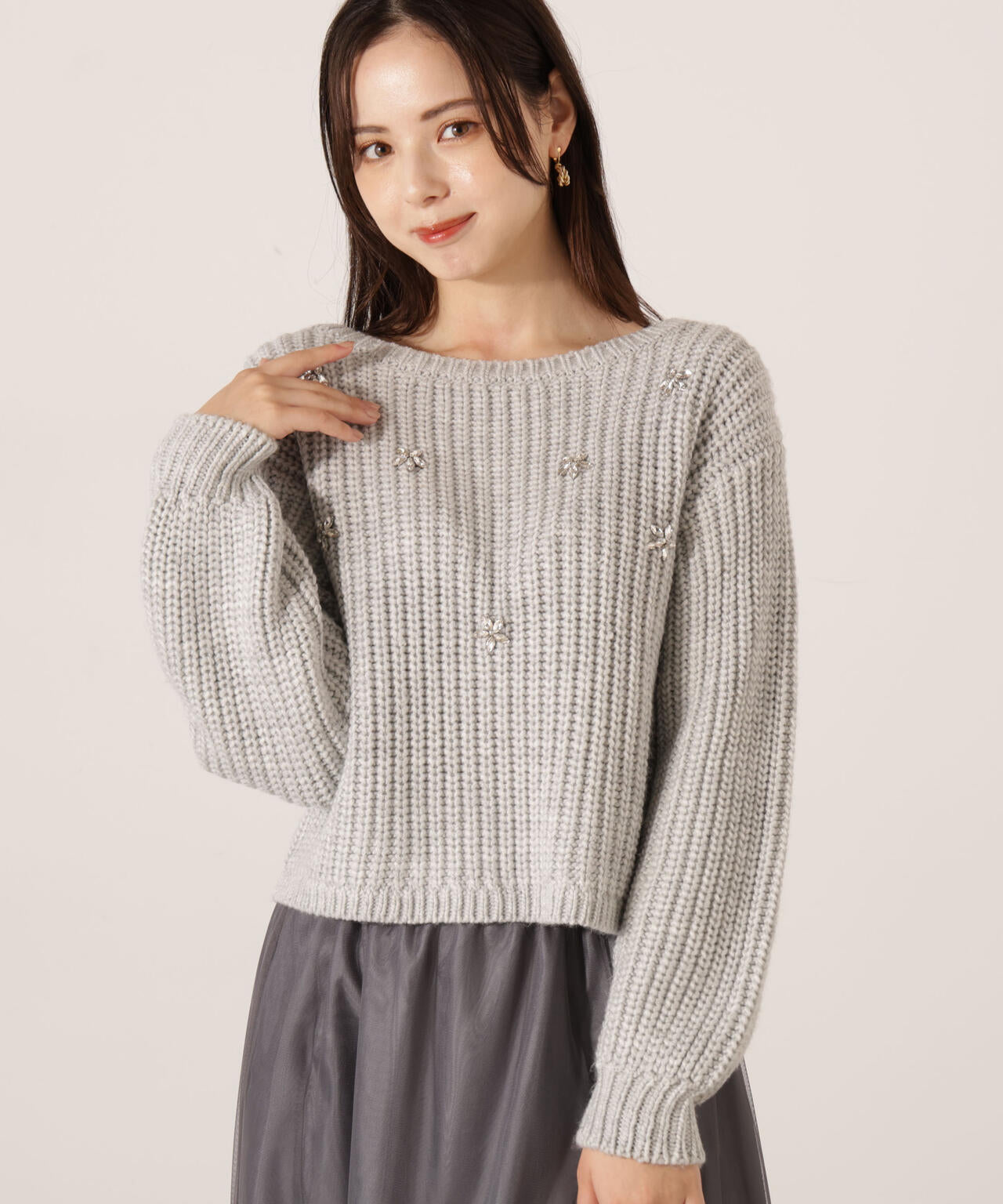 ビジュー付畔ニット | PROPORTION BODY DRESSING（プロポーション