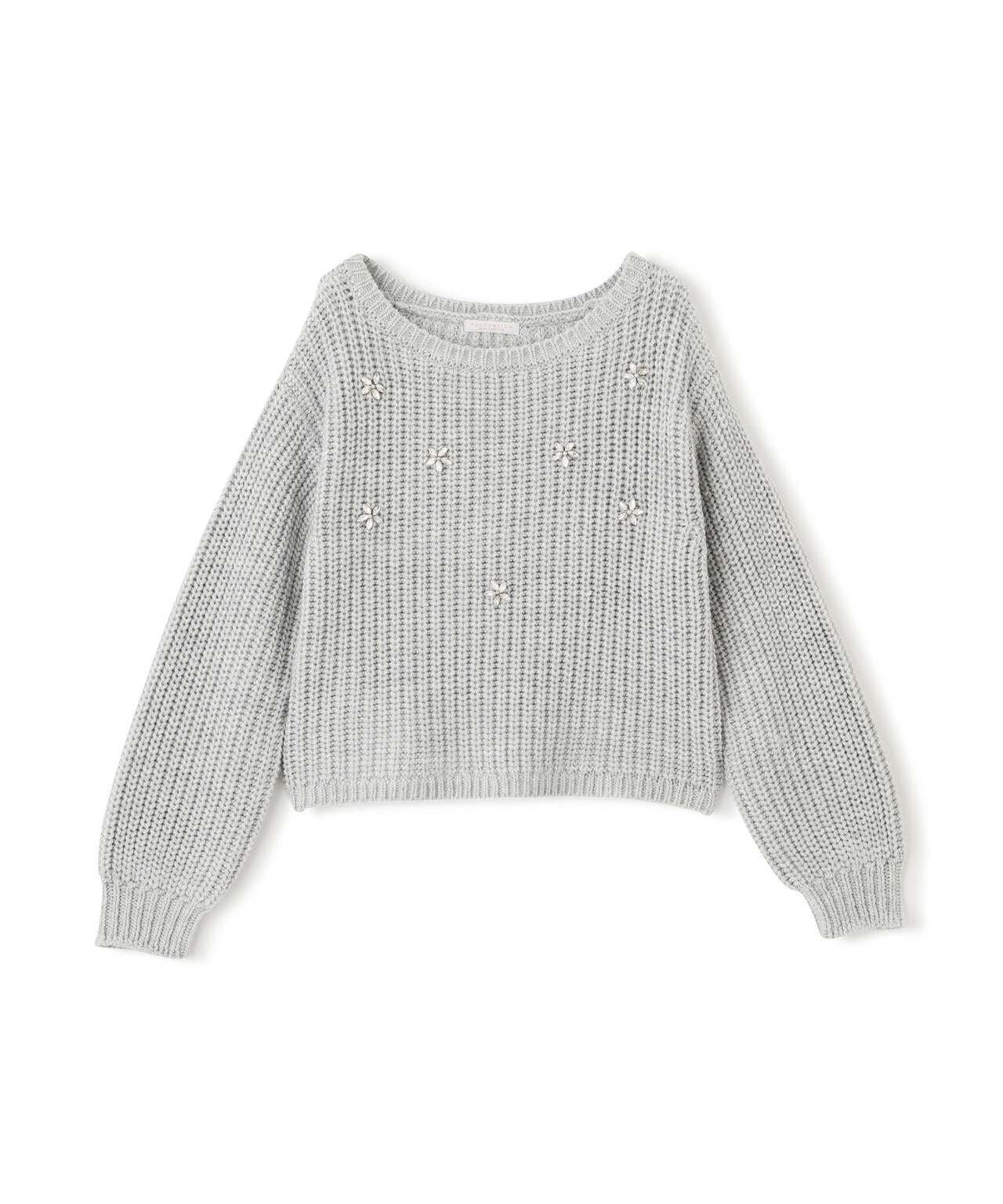 【加藤栞さん着用】ビジュー付畔ニット