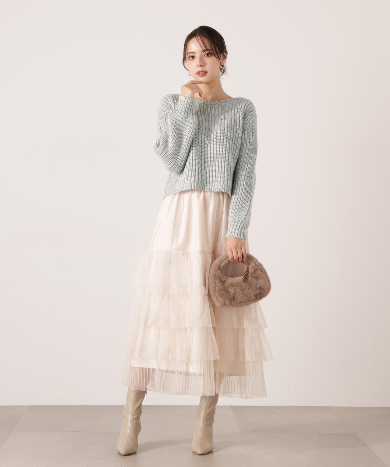 ビジュー付畔ニット | PROPORTION BODY DRESSING（プロポーション