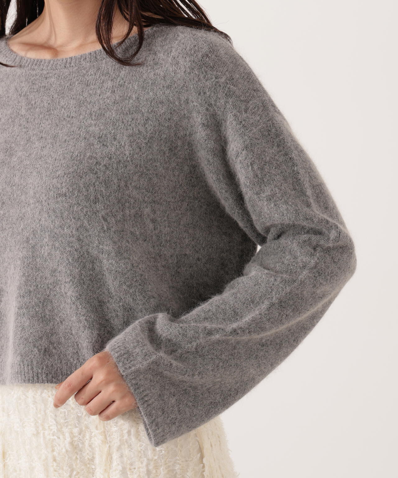 ショートFOX混ニット