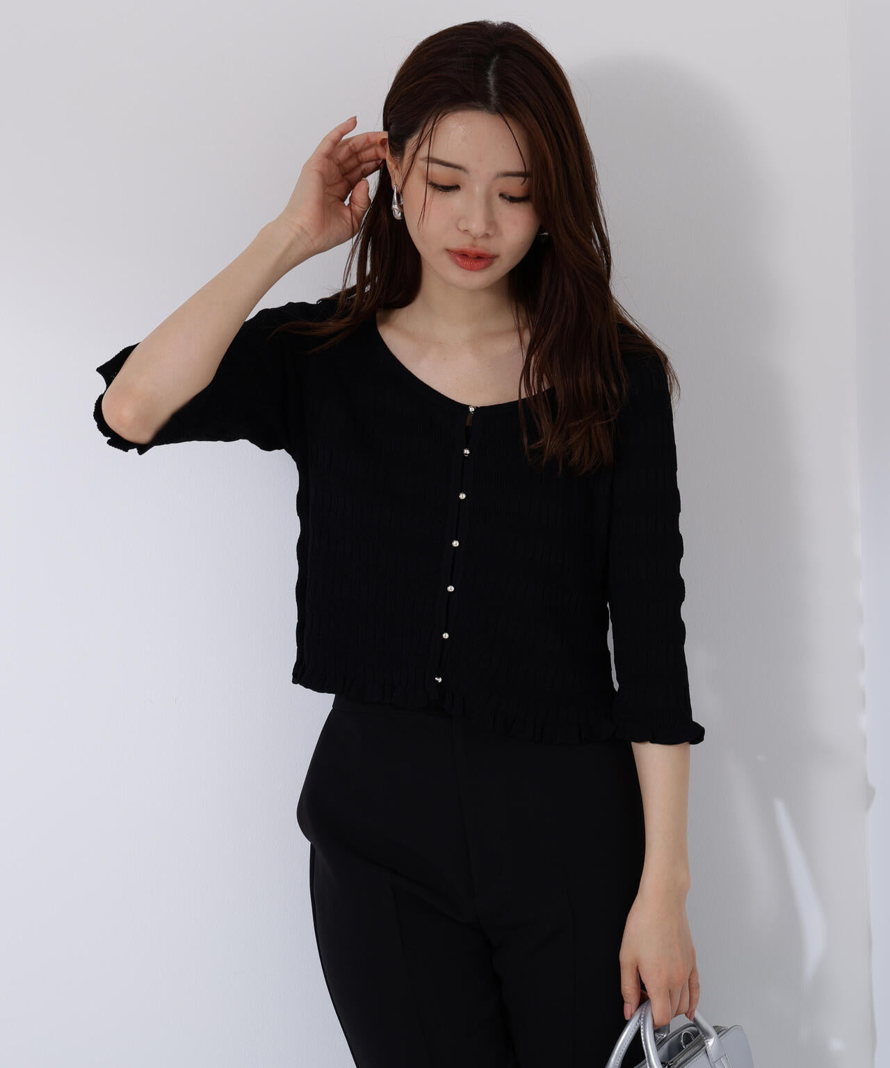 〈接触冷感〉変わり編みニットカーディガン【official site限定】