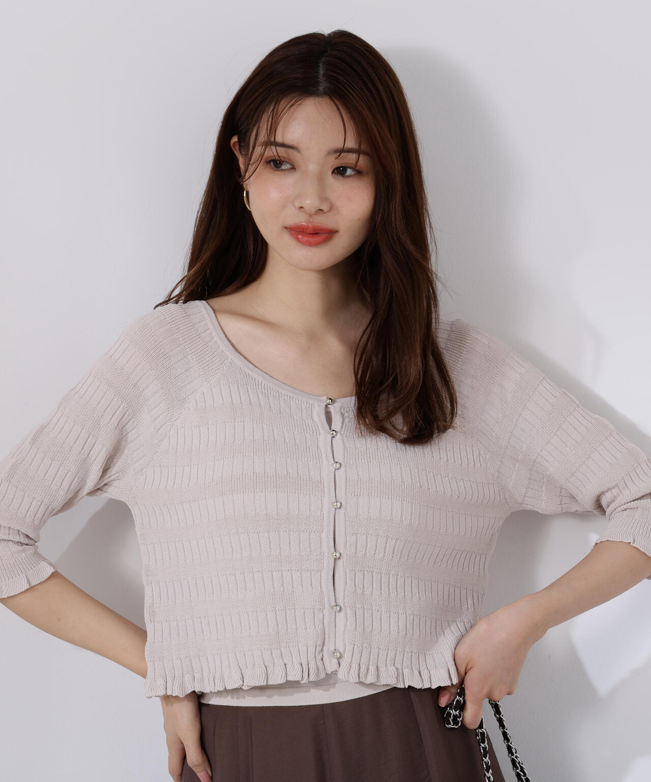 〈接触冷感〉変わり編みニットカーディガン【official site限定】