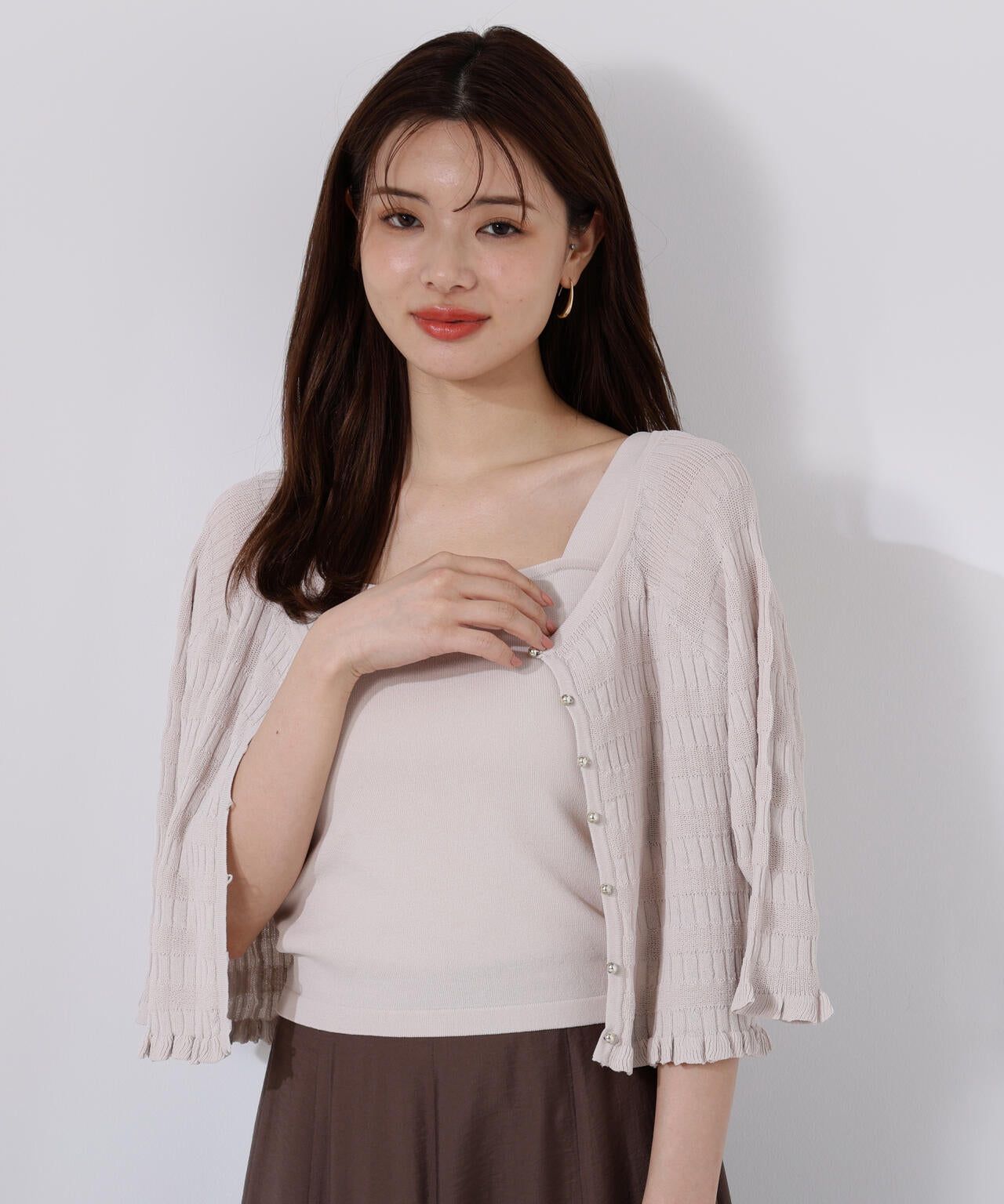 〈接触冷感〉変わり編みニットカーディガン【official site限定】