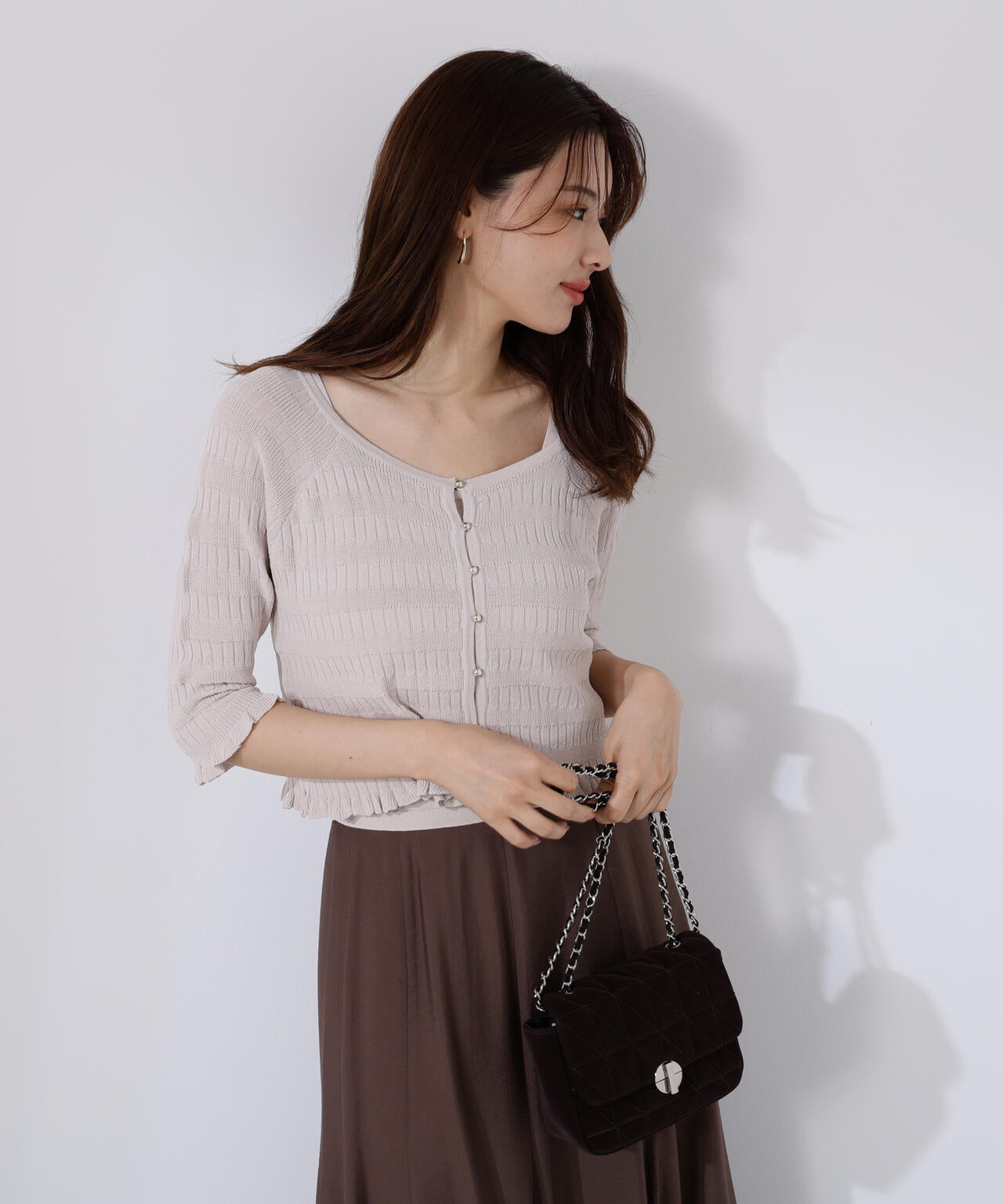 〈接触冷感〉変わり編みニットカーディガン【official site限定】