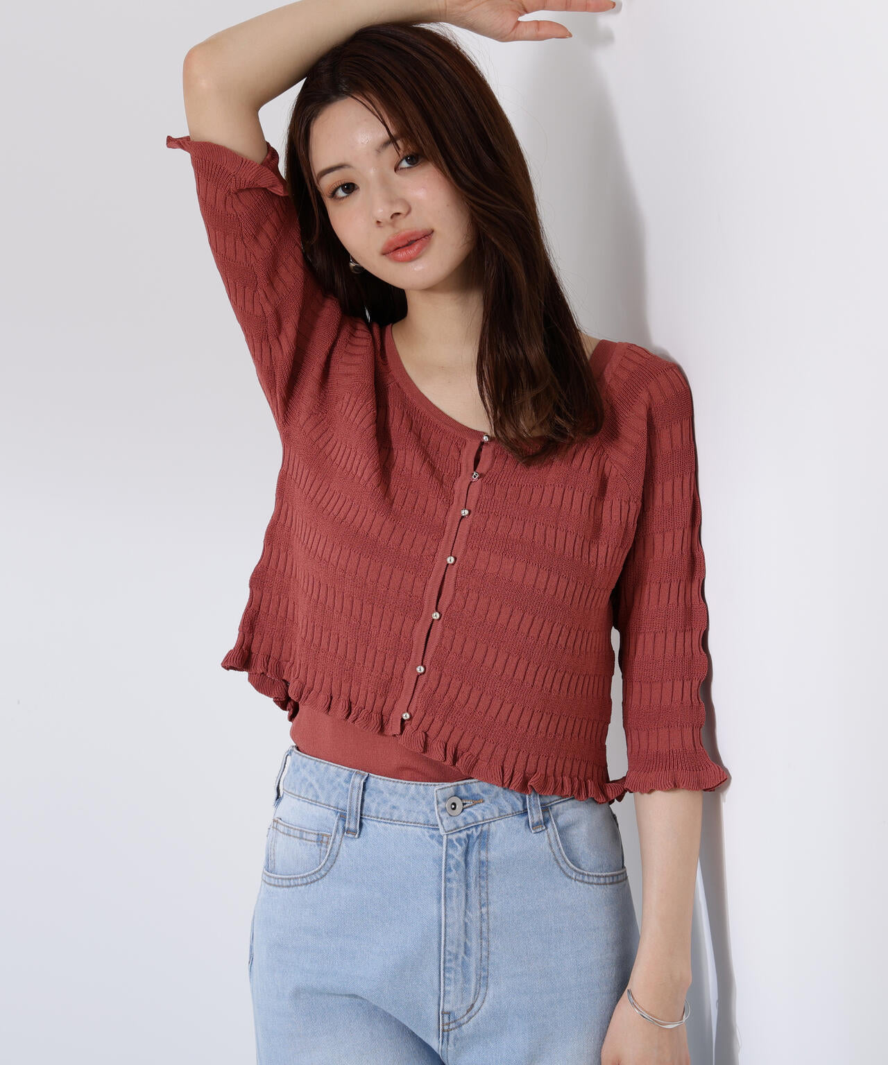 〈接触冷感〉変わり編みニットカーディガン【official site限定】