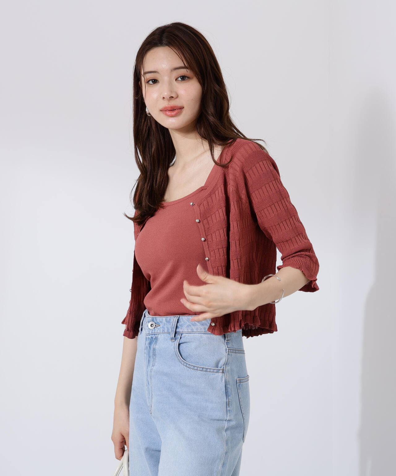 〈接触冷感〉変わり編みニットカーディガン【official site限定】