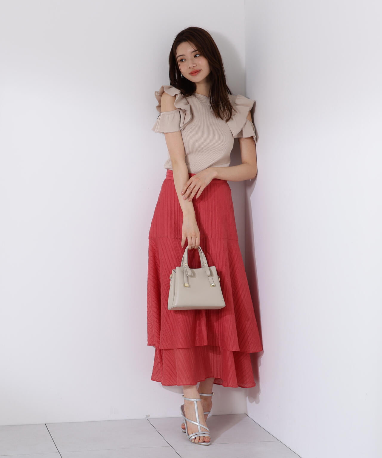 デザインスリーブニット