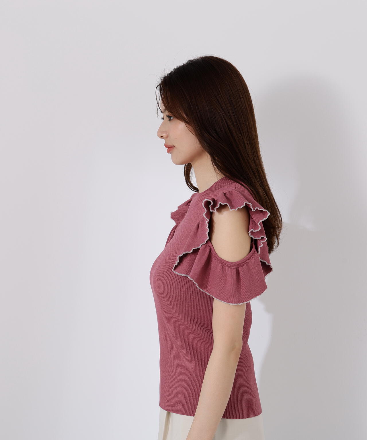 デザインスリーブニット