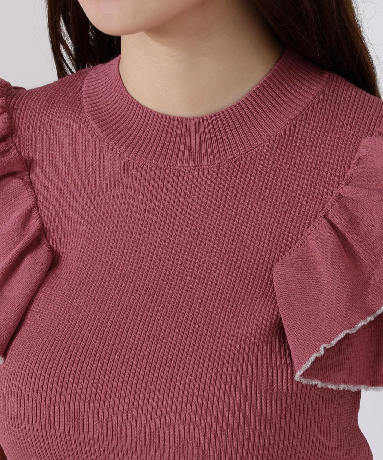 デザインスリーブニット