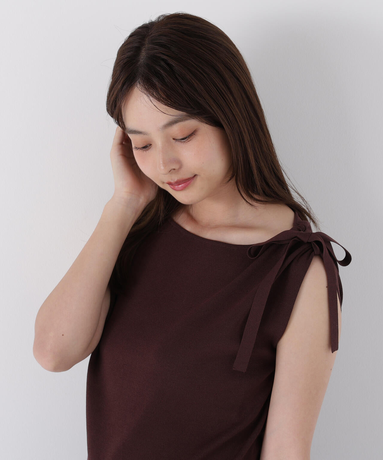 肩リボンアシメニット