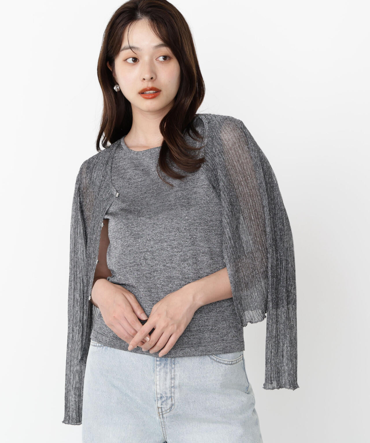 シアーリブニットアンサンブル