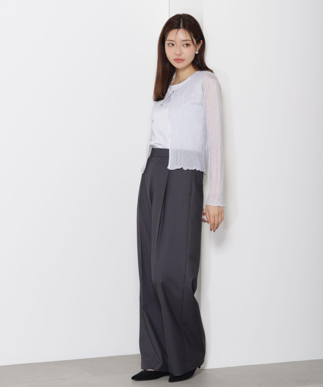 シアーリブニットアンサンブル