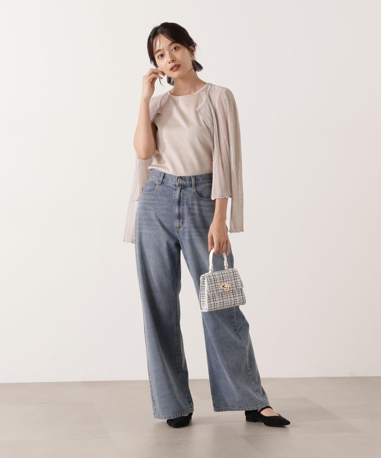 シアーリブニットアンサンブル