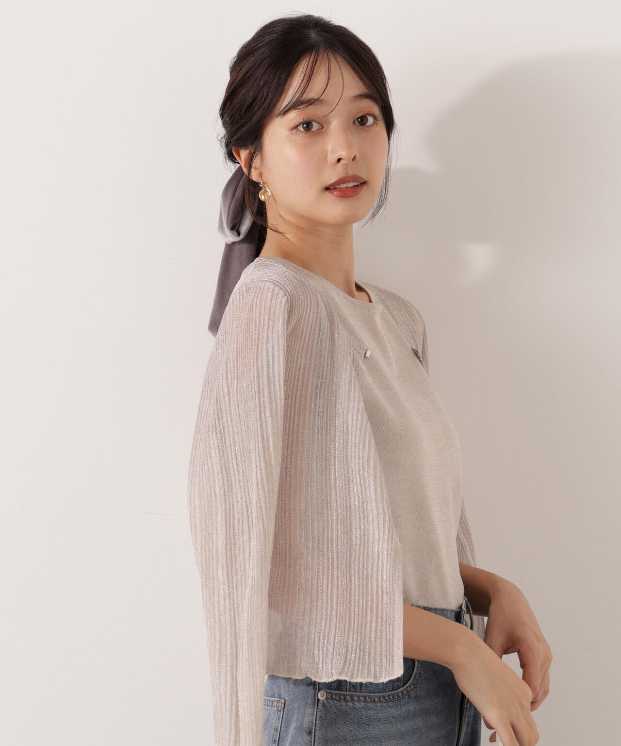 シアーリブニットアンサンブル