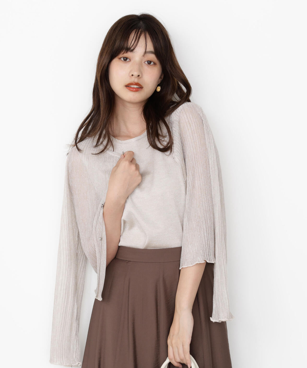 シアーリブニットアンサンブル